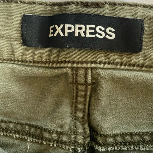 🌹 3 for $25 Express Women’s Cropped Straight High Rise Army Green Pants Size 0 - Picture 4 of 7